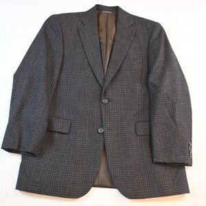Jack Victor 38S Brown Check 100% Wool Luxorwood Mens Blazer Jacket Sport Coat